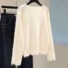 Women's Wool Blend Round Neck Long Sleeve Sweater