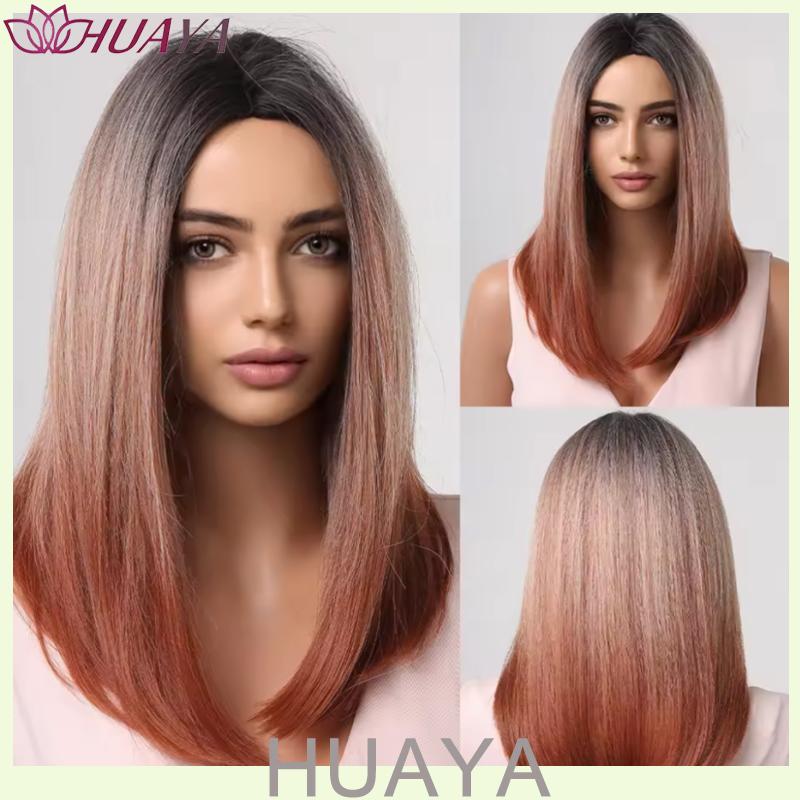 Halloween Cosplay Mint Green Long Wig Heat Resistant Synthetic Fiber Natural Straight Layered Hair Wigs For Girls