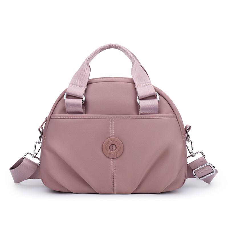 Women's Wrinkled Bag Solid Color Handbag Middle-aged Mother Bag Large Capacity Shoulder Crossbody Bag