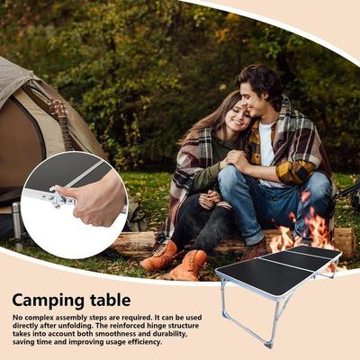 Camping Folding Table Aluminum Alloy Folding Picnic Table Camping Accessory With Handles Outdoor Desk For Lawn Park Patio