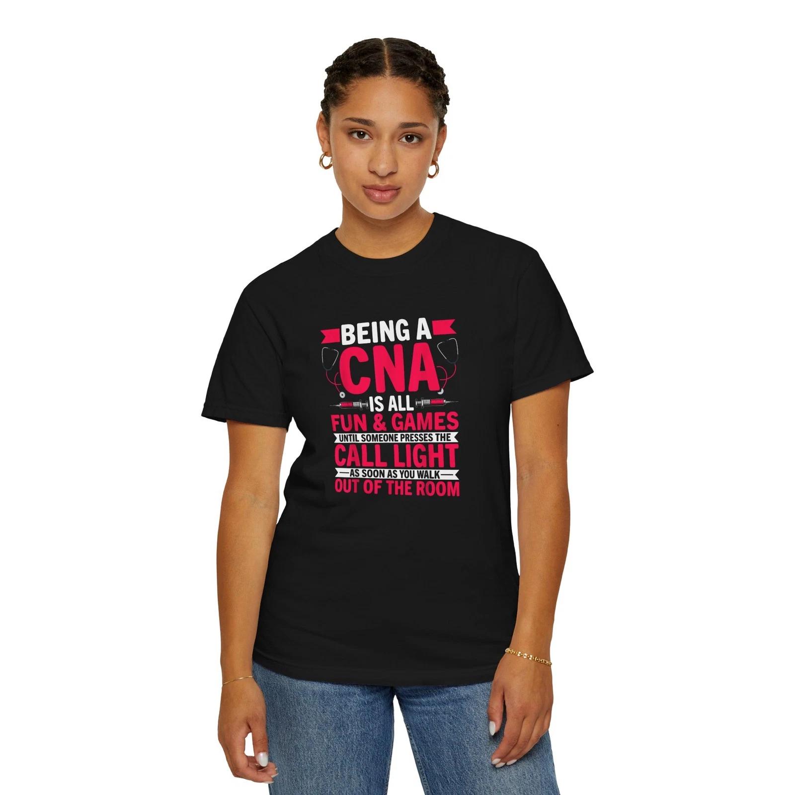 

CNA Humor T-Shirt, Healthcare Worker Tee, Call Light Nurse Gift, Fun Medical S