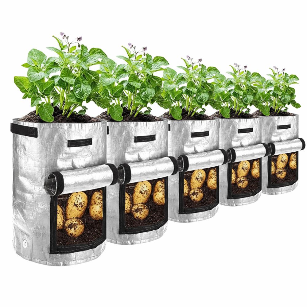 5 Stück 7 / 10 Gallonen Kartoffelzuchtsack Leichter Gartensäack Kartoffel- und Gemüseanbau