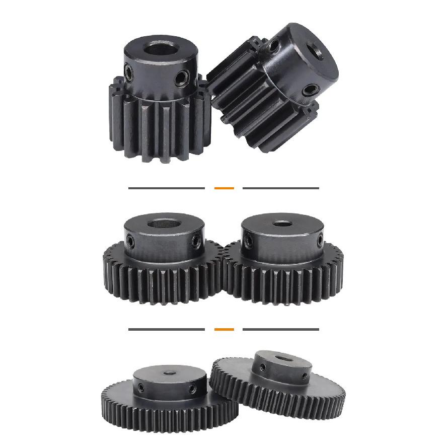 Spur Gear 1.5 Module-20T Blackening SC45#Carbon Steel  High Frequency Quenching Gear Bore Size 5/6/6.35/8/10/12/14/15 mm
