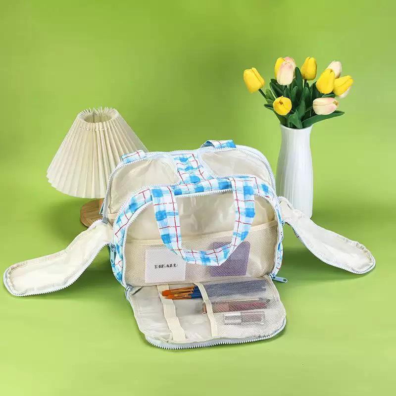 Korean Large Capacity Portable Makeup & Toiletry Bag with Partitioned Storage