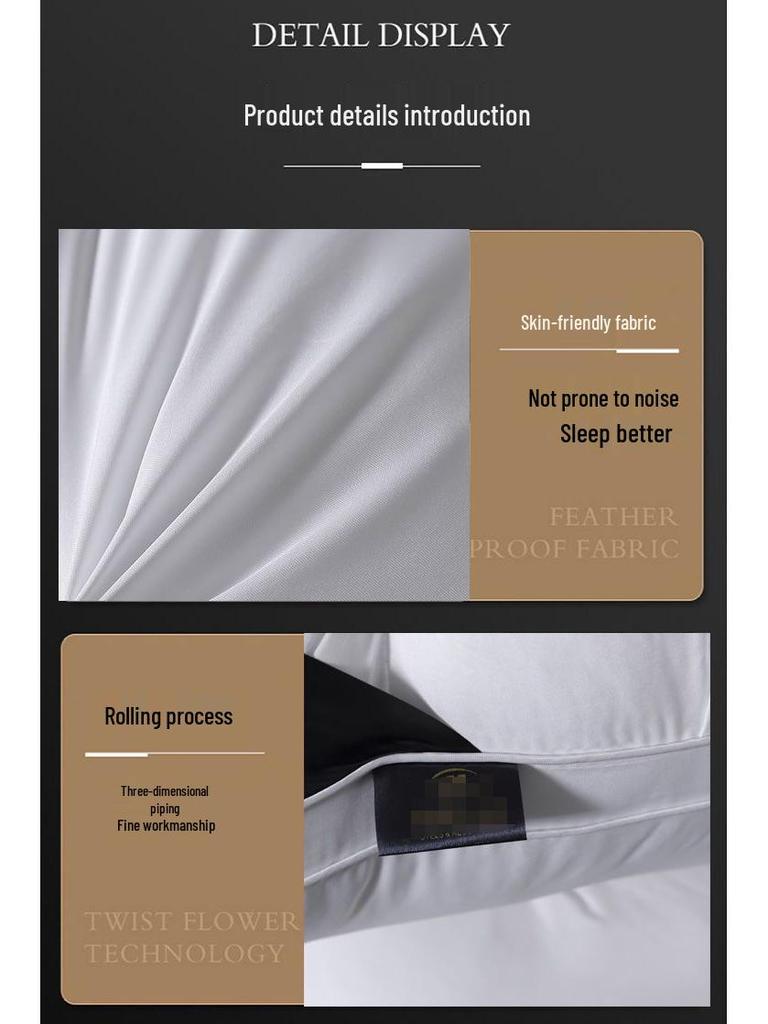 Luxusní polštáře s hlubokým spánkem a podporou krku - Pár 48x74cm, Nesesouvající se, Vysoký objem