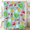Tu Festive Holiday Shower Curtain Christmas Trees Snowflakes Candy Cane Pattern Waterproof Bathroom Decor Xmas Home Textile