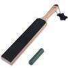 Leather Strop Kit Double-Sided Strop Paddle Knife Sharpening Kit with Ergonomic Handle, Buffing Compound & Abrasive Carving Knife