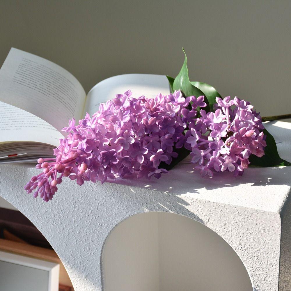 New Pink Artificial Silicone Lilac Flower 75 Cm Purple Artificial Faux Plants Simulation Plastic Fake Flower Home Decor