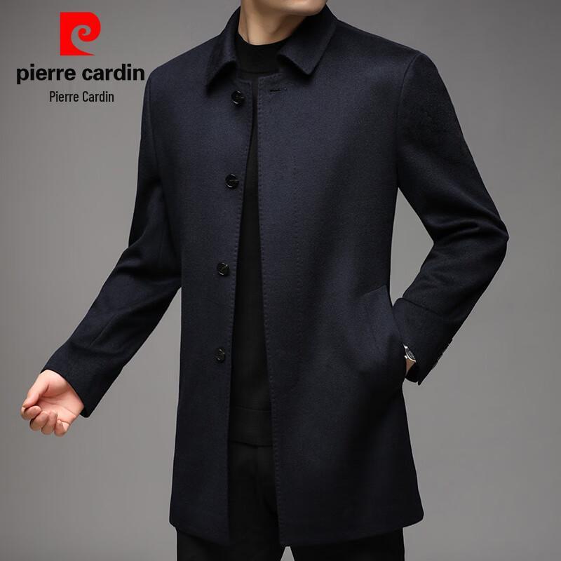 Pierre Cardin Men's Mid-Length Wool & Cashmere Blend Coat