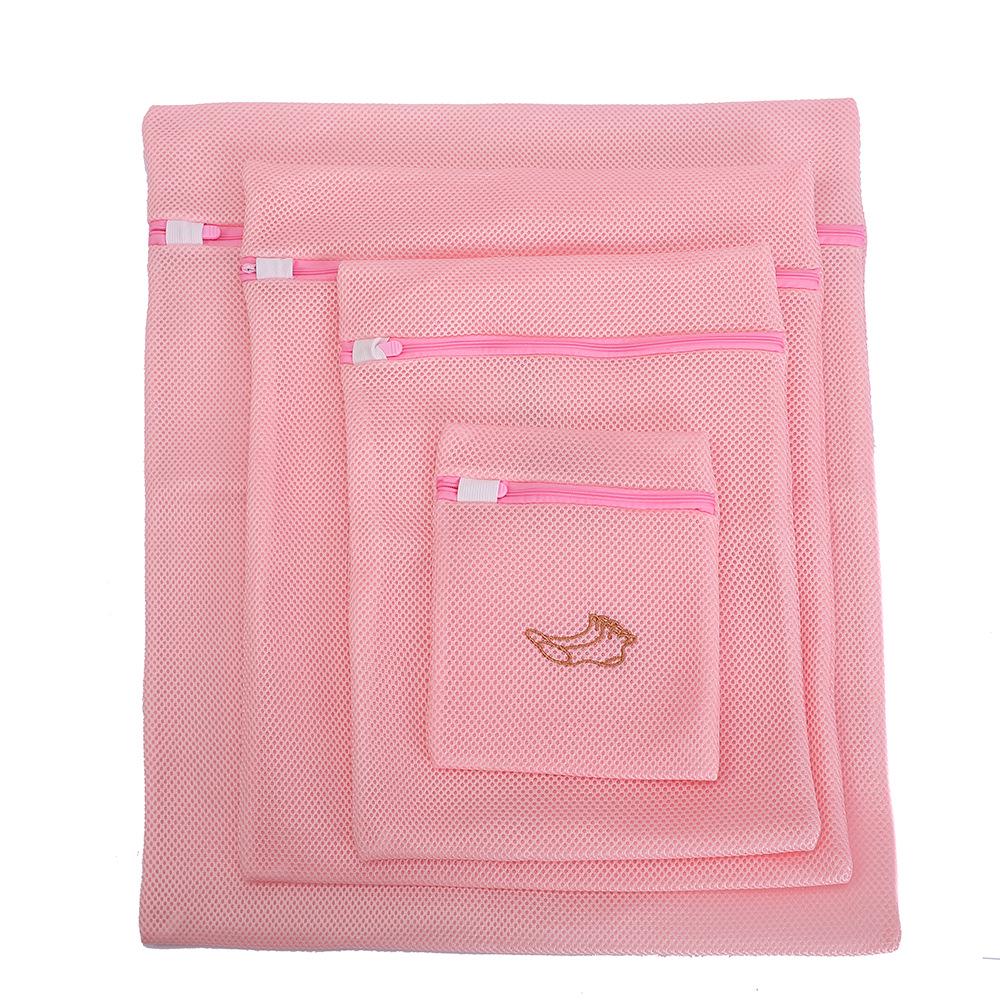 

5-Piece Cartoon Mesh Laundry Bag Set: Cute & Thickened Bra Wash Net, Japanese Style 20x30 cm розовый