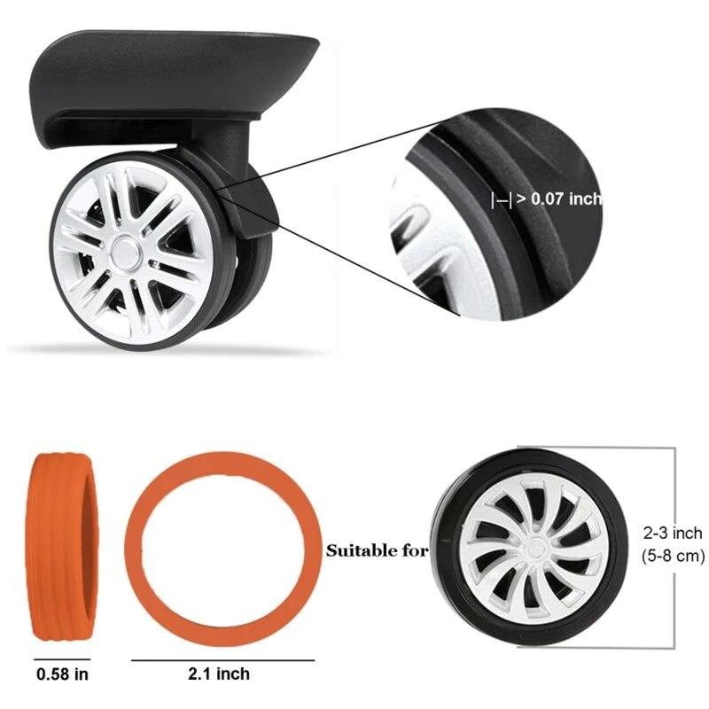 New 8PCS Luggage Wheels Protector Silicone Wheels Caster Shoes Travel Luggage Suitcase Reduce Noise Wheels Cover Accessories
