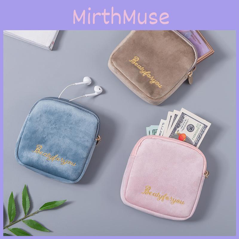 Embroidery Menstrual Letter Pad Storage Bag Portable Travel Handbag Makeup Case