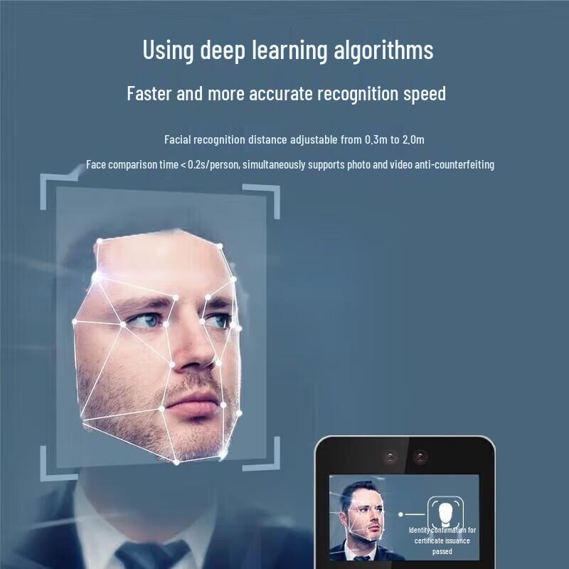 Hikvision DS-K1T343MF Ansiktsgjenkjenning Tilgangs- og Tilstedeværelsesterminal CN-plugg (adapter inkludert)