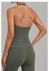 Women's Euro-American Halter Sports Vest: Tummy Control, Open Back, Breathable, Quick-Dry Yoga Top