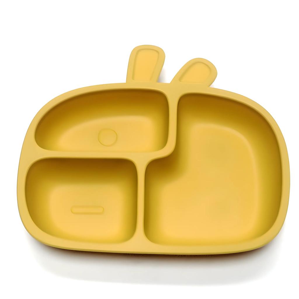 Non-Toxic Silicone Baby Dinner Plate Food Grade Baby Supplement Bowl Set Children'S Divided Dinner Plate Suction Cup One Piece