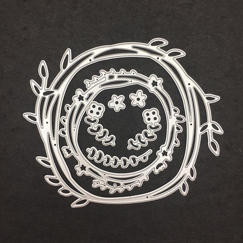 Цветочное кольцо Металлическая резка Кристаллы Трафареты Вырезать для DIY Скрапбукинг Альбом Бумажная карточка Тиснение