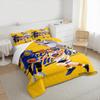 3 Piece Bedding Set with Duvet Cover and 2 Pillowcases - Golden State Warriors Curry Thompson Green Print - Yellow Blue Trio Decor