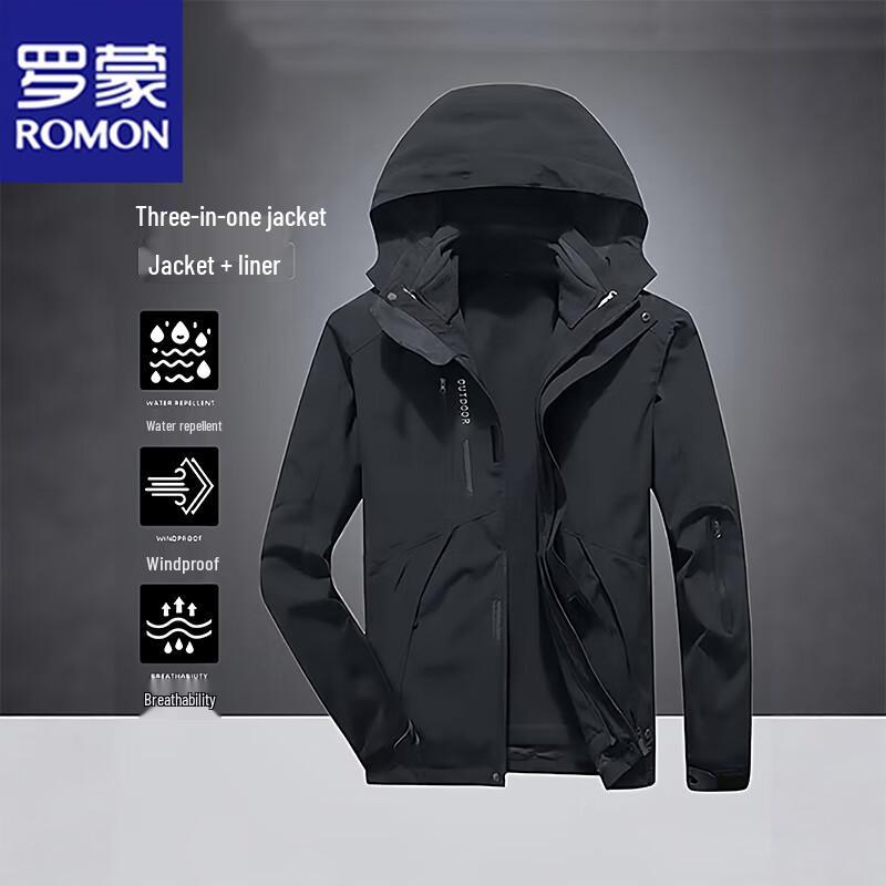 

ROMON Men s 3-in-1 Thickened Outdoor Casual Jacket 4XL