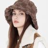 ULUK Circle Decor Check Fur Bucket Hat 4 Colors