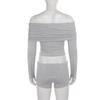 Women's Solid Color One-Shoulder Lapel Casual Suit: Long Sleeve Top + Shorts
