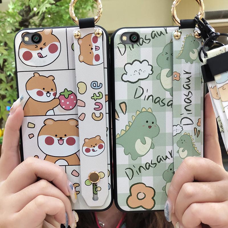 Lanyard Phone Holder Phone Case For Xiaomi Redmi GO Soft case Protective Shockproof Dirt-resistant Wristband Cute Ring