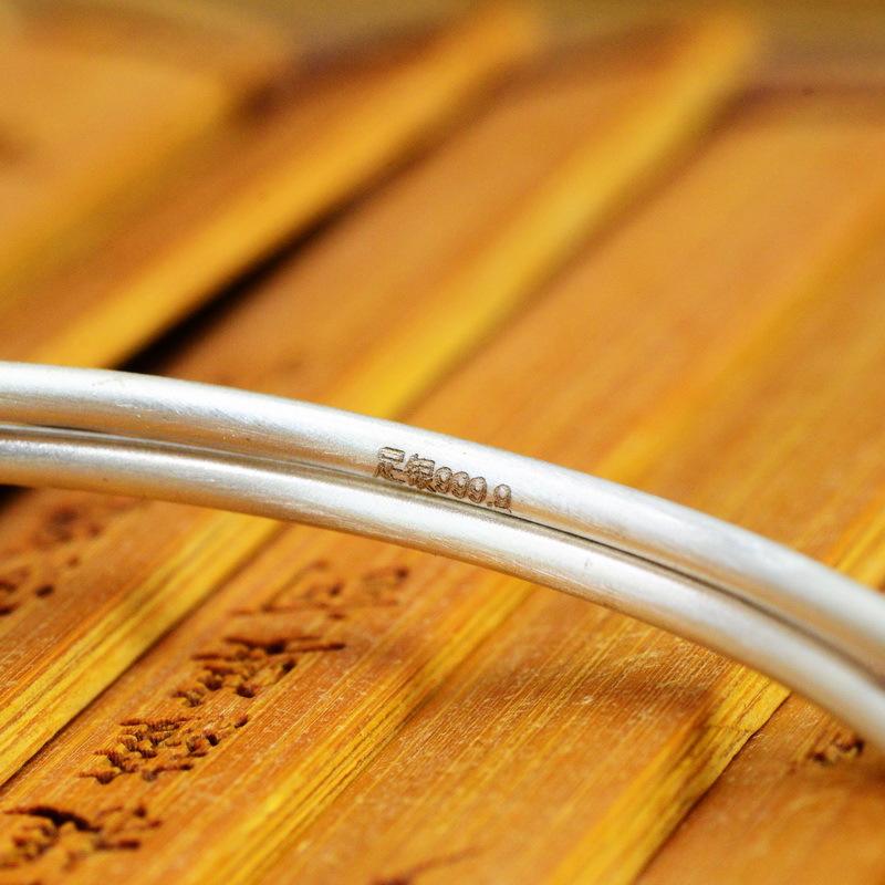 Zuyin 9999 Heart Classic Ten Thousand Character Push Pull Bracelet Women's Pure Silver Retro Fashion Ethnic Style Bracelet