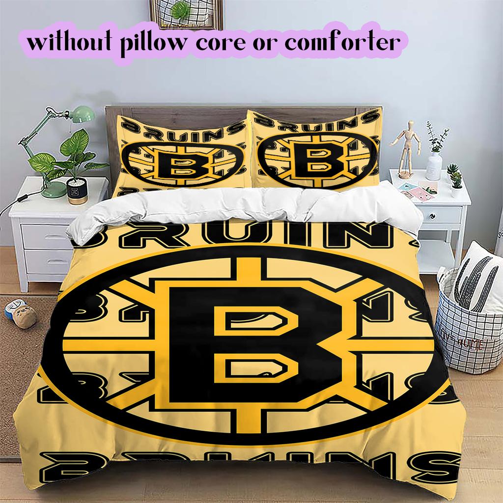 Hokejový logo vzor Povlečení Přikrývka Sada Povlak na přikrývku Povlak na polštář Domácí dekorace Dárek k narozeninám (1* povlak na přikrývku + 2* povlak na polštář, bez výplně)