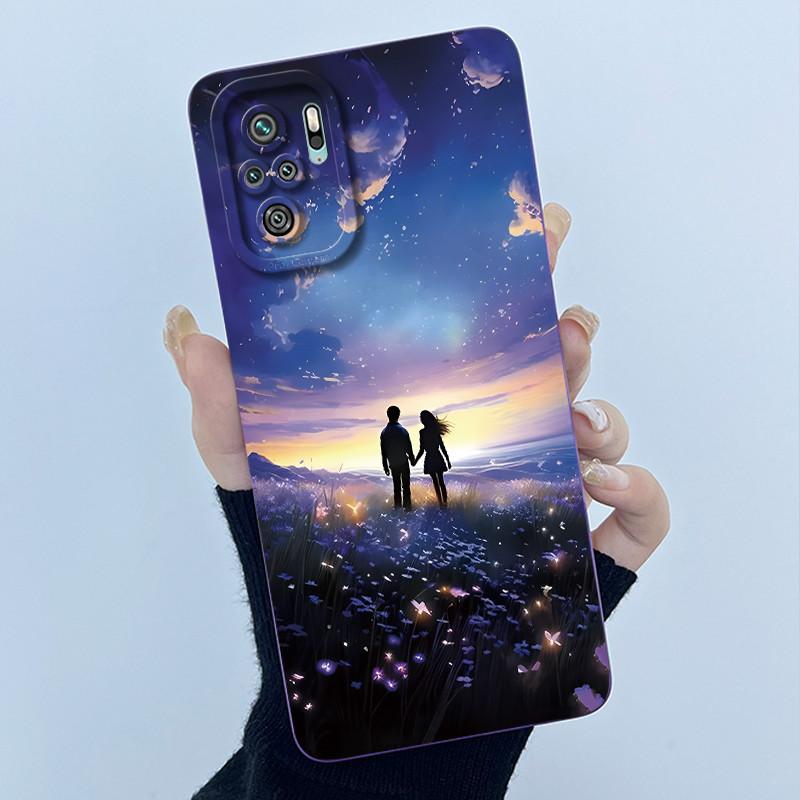 For Xiaomi Poco M5s Phone Case PocoM5s Cover Fashion Simplicity Butterfly Floral Soft Liquid Silicone Shell For Poco M 5s Fundas