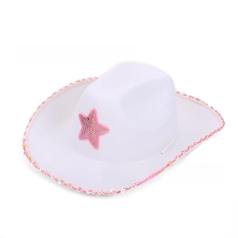 Star Pointed Five Cowboy Hat Costume Set Silk Scarf Motif Party Celebrations