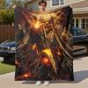 1pc Elven Queen, Fire, Magic  - Throw Blanket, Soft, Flannel Blankets, Living Room,  All Seasons Use-1021014
