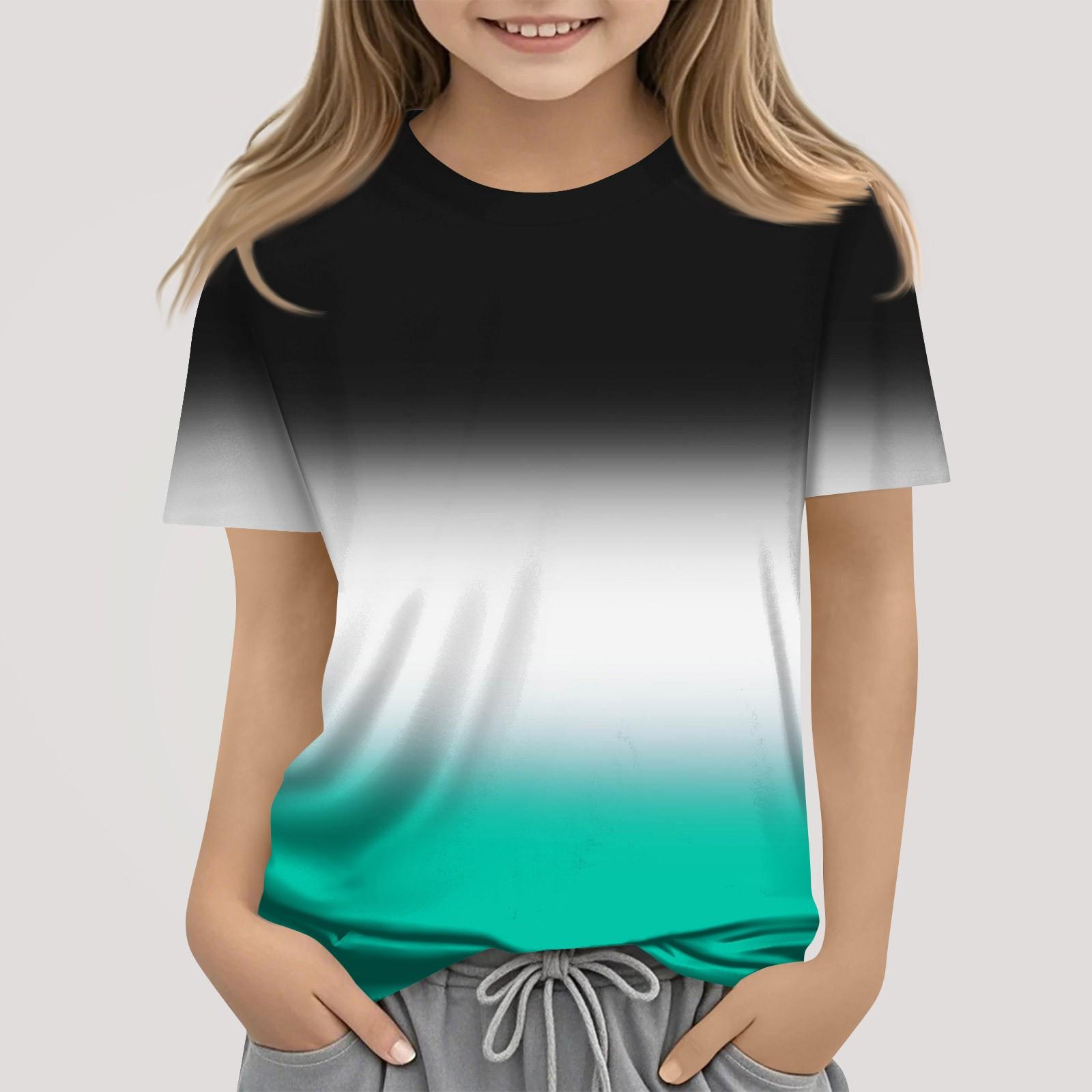 

Футболки для малышей, девочек и мальчиков, детские футболки с короткими рукавами и принтом для мальчиков и девочек 150 зелёный