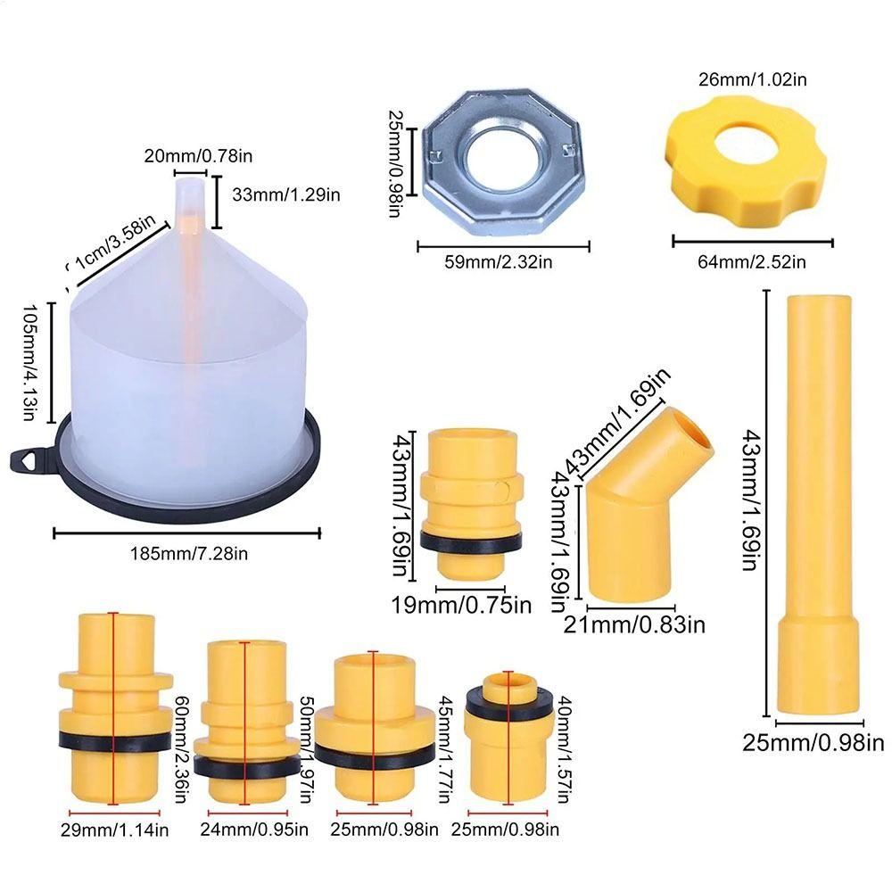 15Pcs/Set Spill Proof Car Antifreeze Funnel Universal Fit Radiator Filling Tool  Automotive Use