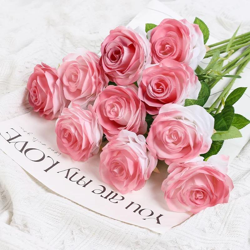 3/5Pcs Artificial Rose Flowers Bouquet For Home Room Decor Bridal Wedding Bouquet Centerpieces Flower Garden Floral Arrangement