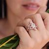 Temperament Water Drop Combination Three-Piece Marquise Zirconia Ring