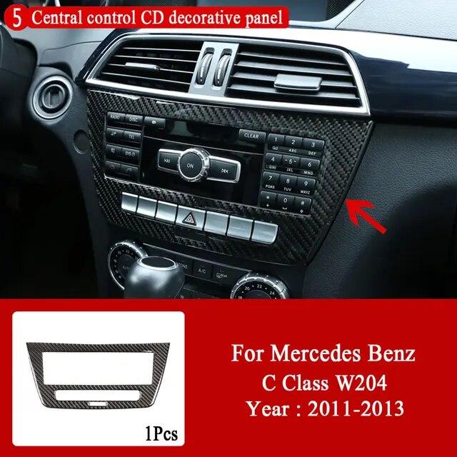 Car interior decoration Carbon Fiber Central Control Panel decal Stickers For Mercedes Benz C Class W204 2007-2013 accessories