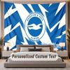 Custom Name Text Tapestry Brighton & Hove Albion Football Personalized Polyester Wall Tapestry For Bedroom And Room