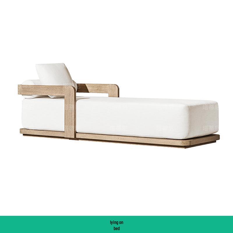Rainproof Teak Outdoor Sofa – Solid Wood Garden, Courtyard, Balcony & Hotel Furniture
