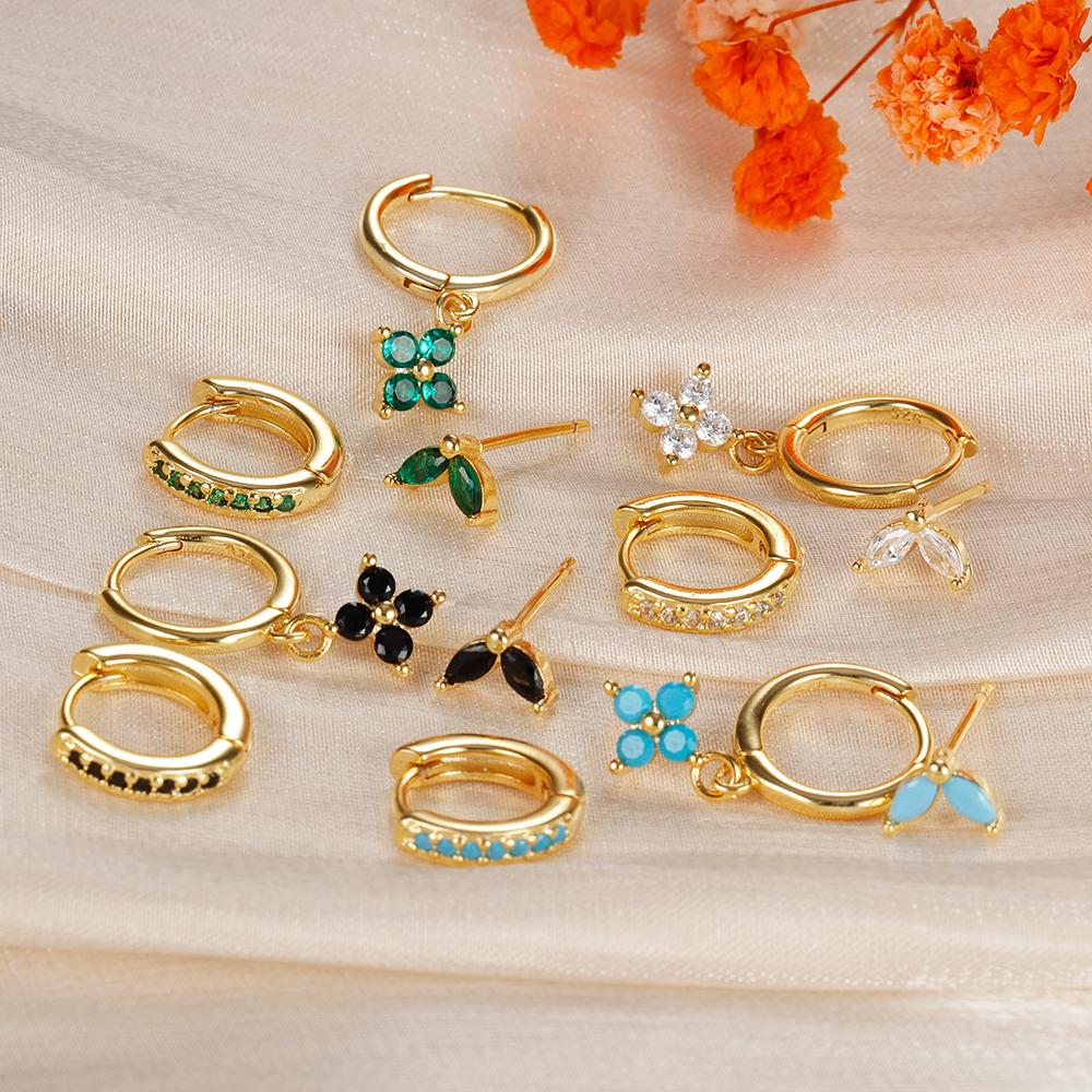 3 ΤΕΜ Κρεμαστά Σκουλαρίκια για Γυναίκες Ανοξείδωτο Ατσάλι Λουλούδι Κρεμαστά Σκουλαρίκια Αξεσουάρ Κοσμημάτων για Πιρσινγκ