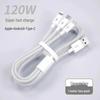 Multi-Head 3-in-1 Fast Charging Cable: 120W for Home, 66W for Car, Compatible with Apple Devices.
