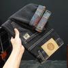 2024 Men's Slim Fit Embroidered Stretch Cotton Jeans for Spring & Autumn
