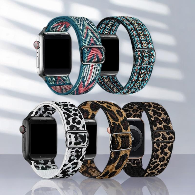 5Pcs Nylon Straps For Apple Watch Band  49mm 45mm 44mm 40mm 38mm For Women Men,Adjustable For Apple Watch Series 11 10 Ultra 3 2