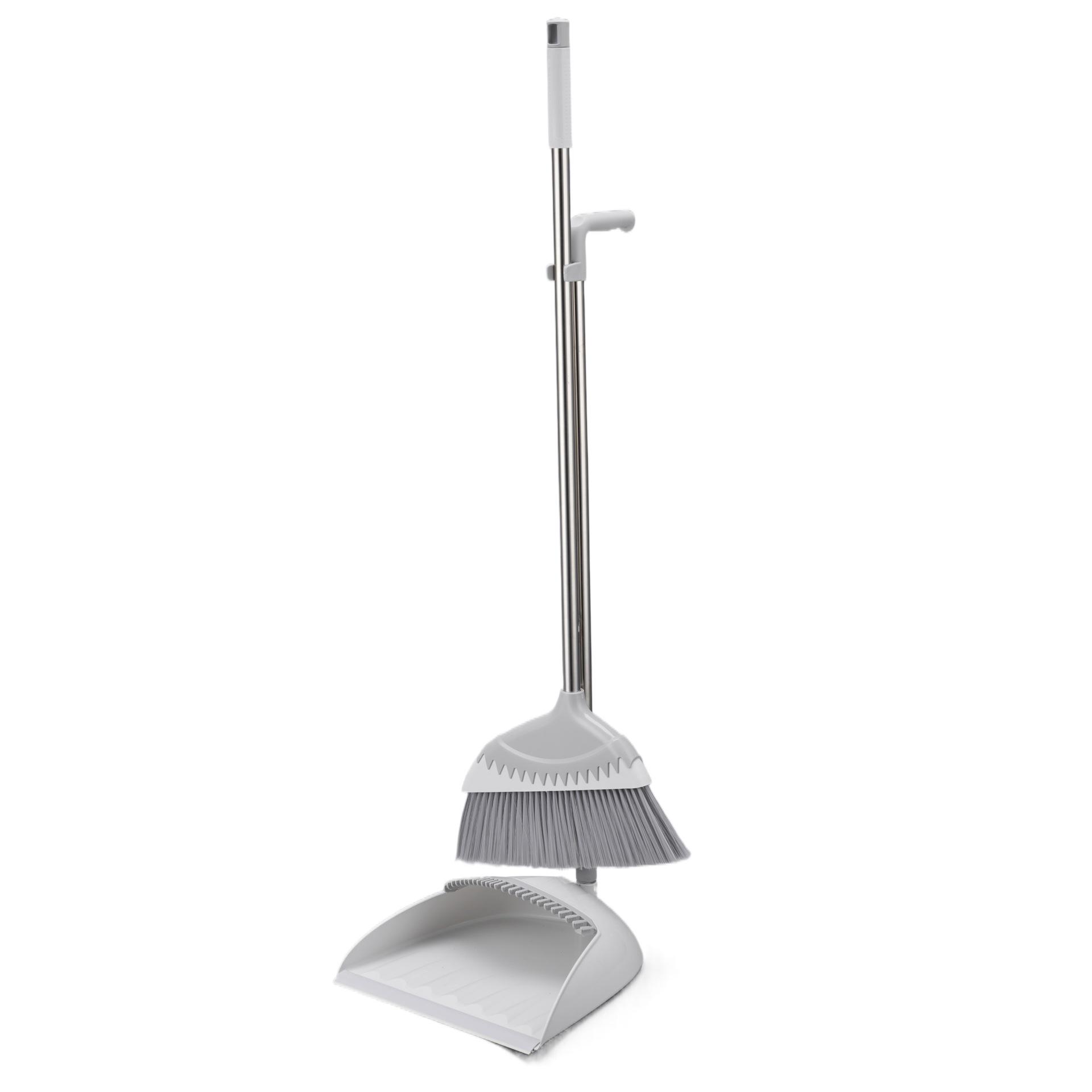 

2026 Broom and Dustpan Set with Soft Floor-Safe Bristles and Built-in Comb