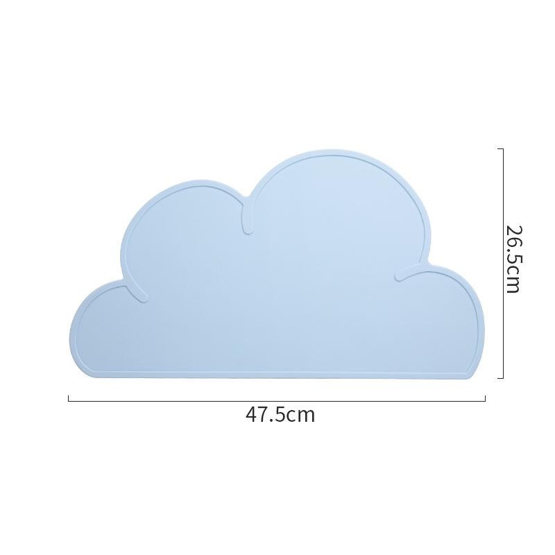 Kitchen Table Cloud Shape Silicone Baby Place Mat Non-slip Heat Resistant Waterproof Dinning    Bowl Plate S