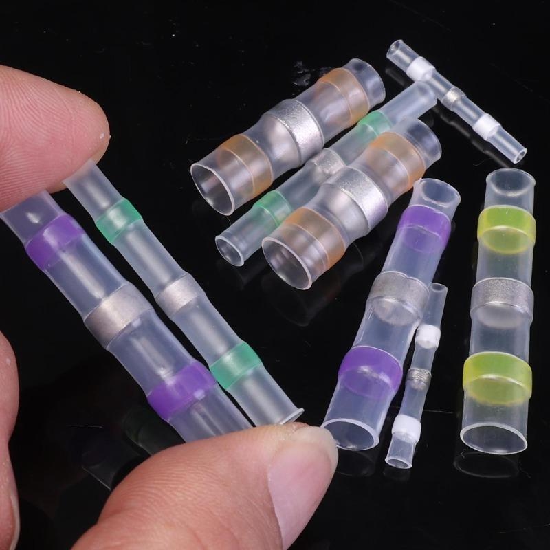 Heat-Shrink Wire Terminals Waterproof Solder Seal Butt Connector Kit with Heat Shrink Tube Electrical Wiring Cable Connectiors