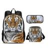 Nuovo Set da 3 Pezzi Zaino Tigre Astuccio Borsa a Spalla Stampa Animale Grande Capacità per Viaggi all'Aperto Ragazzi e Ragazze Regali di Compleanno Scolastici