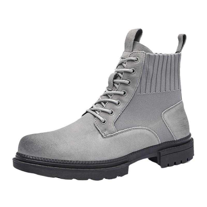 Vintage Martin Boots British Style Thick-Soled High-Top Men'S Tooling Boots Waxed Leather Outdoor Hiking Boots