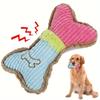 Interactive Squeaky Bone-Shaped Plush Dog Toy - Durable Chew and Teething Plaything for Medium Breeds