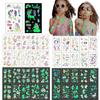 20 Sheets Temporary Tattoos Sticker Glow Temporary Tattoos Unicorn Toy,Waterproof Luminous Tattoo Sticker, Unicorn Stickers Temporary Birthday Part