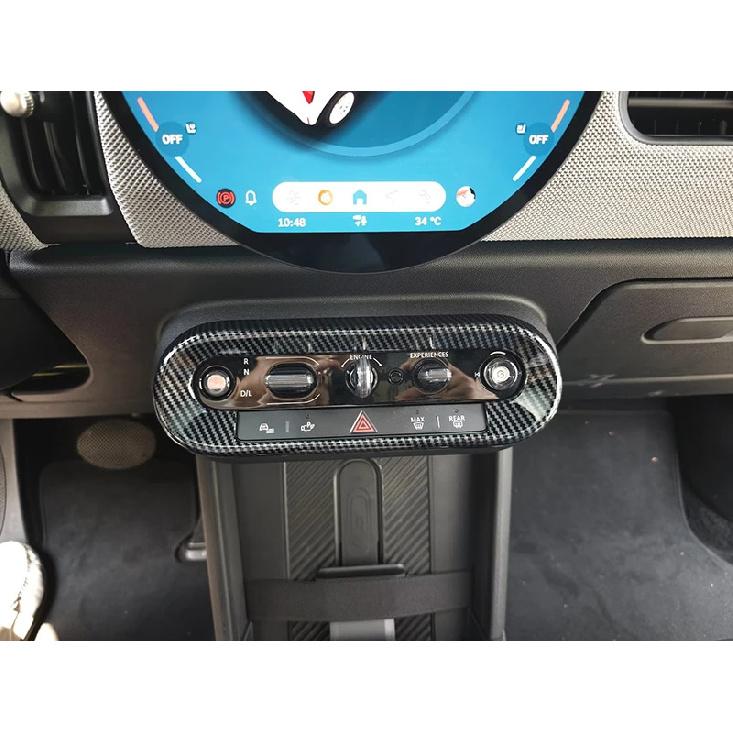 For BMW Mini 2025 2026 Car Accessories Carbon Fiber Style Air Conditioner A/C Switch Cover Frame Trim