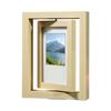 Dual-Sided 360° Rotating Wooden Picture Frame, Elegant Desktop Decor Holds Two 7-Inch Photos For Home Or Office Display